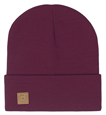 riverso Herrmössa RIVFabian utomhusmössa, stickad mössa, löpmössa, vintermössa, unisex, enfärgad, 100 % akryl, en storlek, röd, En Storlek