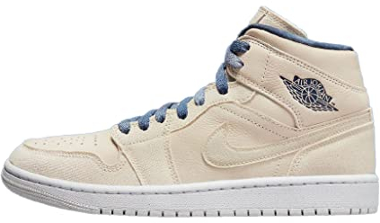 Nike Damen Air Jordan 1 Mid Sneaker, Sanddrift Sail Midnight Navy, 39 EU
