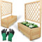 holz4home® Pflanzkasten mit Rankgitter M aus Kiefernholz I 34x98x104 cm I inkl. Gartenhandschuhe & Vlies I Pflanzkübel mit Spalier I Hochbeet für Balkon als Sichtschutz I Blumenkasten