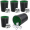 HENGBIRD 5er Würfelbecher Leder Set,Inkl 25 Würfel: Würfelspiel, Leder Würfelbecher, Reisespiele für Erwachsene