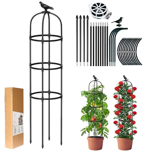 LIBRNTY Rankhilfe Obelisk,Rankobelisk,Turm Obelisk Garten Rankgitter,Rustproof Plastic Coated Metal Plant Support,Top-Vogeldesign,Passend fürReben,Blume, Rosen,Turm Obelisk Spalier…