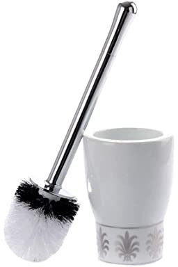 Toalettskålborstar Toalettborste Och Hållare, Keramisk Toalettborste， Dekorativ Toalettskålskrubber För Hygienrengöring Av Toaletten Hygieniska Rengöringsborstar (Color : White-b)