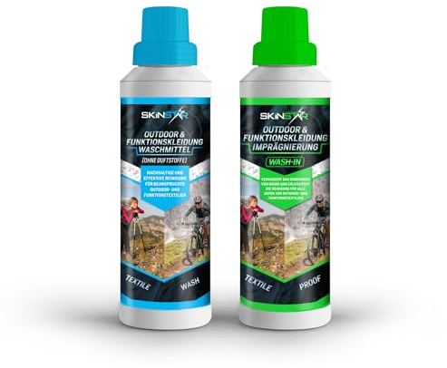 SkinStar Detergente per esterni e funzionali senza profumi + impregnazione wash-in, confezione doppia da 500 ml