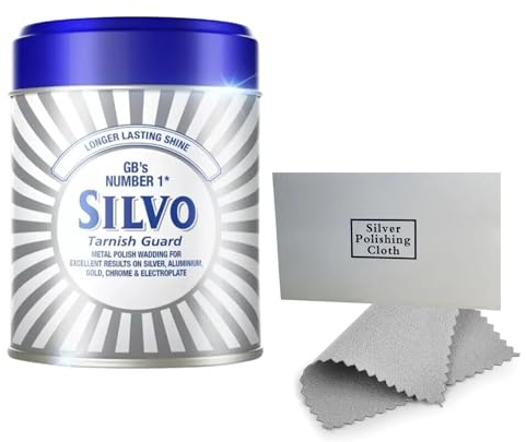 Silvo Silver Polish and Tarnish Guard Kit with 3 Microfibre Cloths - for Jewellery, Cutlery & Silverware