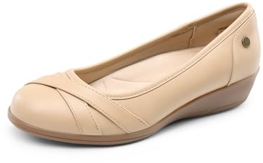 DREAM PAIRS Dam vardaglig spetsig tå balett komfort mjuka slip-on skor, NAKEN, 37.5 EU