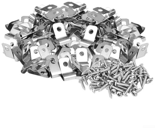 Clip per recinzione in alluminio, confezione da 100/200 pezzi, fissaggio a griglia metallica per giardino agricolo, migliore stabilità, 1,9 x 1 cm (200 clip + 200 viti)