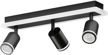 LVWIT Ceiling Light Fitting,3 Way Spot Lights Ceiling,Adjustable Black Ceiling Light,Kitchen Lights Ceiling with GU10,Spotlight Bar Lighting(NO Bulbs)