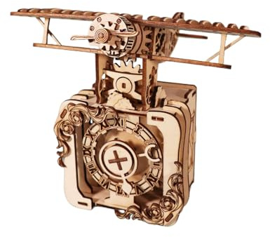 Puzzle 3D Madera Rompecabezas Adultos Caja de Música Mágica con avión Adecuado para Regalar en un cumpleaños