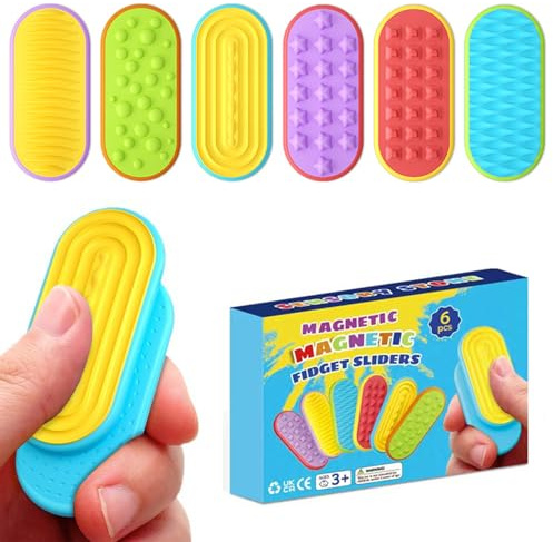 Fidget Toys sensoriska stenar, sensoriska leksaker, anti-stressleksaker, stressminskning, Worry Stone sensoriska leksaker för koncentration ADHS, ångest och stress. (6 stycken)
