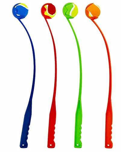 BALL THROWER LAUNCHER DOG TOY FETCH SPORT TENNIS GAME CHUCKER (Assorted 1Pcs, 65cm)