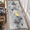 ZJXSNEH Korridor Teppich Geometrische Flur Läufer Teppich rutschfeste Graues Dreieck 45X300CM