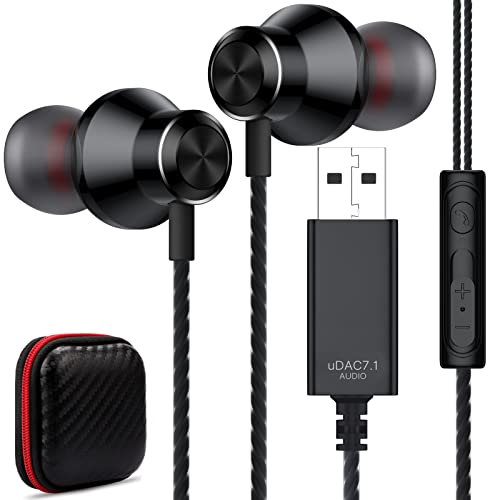 TITACUTE Casque PC Filaire avec Micro USB Casque Casque Gaming Stéréo HiFi Casque Gamer Intra Auriculaire Casque avec Micro pour Ordinateur/PC/Mac/Chromebook/Skype/chat/webinaire/PS4/PS5