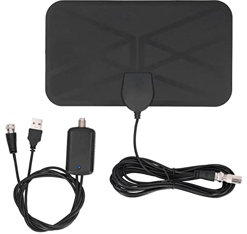 Amplified HD Digital TV Antenna Long 980 Miles Range - Support 4K 1080p Fire tv Stick and All Older TV's - Indoor Smart Switch Amplifier Signal Booster - 9.8ft Coax HDTV Cable/AC Adapter