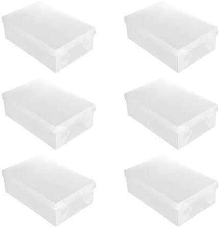 Cabilock 6pezzi Scatole Porta Scarpe Trasparenti Contenitori Impilabili E Dustproof Plastica Per Organizzazione Scarpe Casa E Negozio