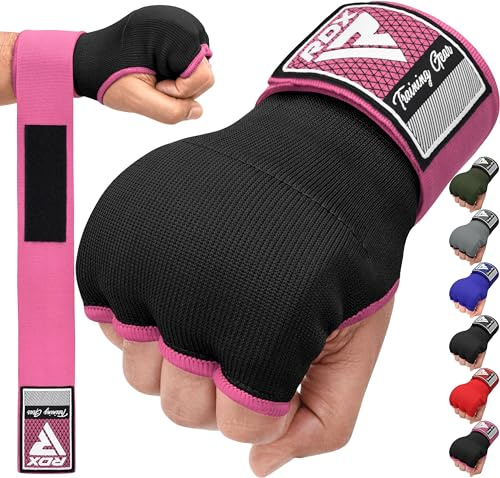 RDX Gel Vendas Boxeo Guantes Interiores, 75cm Elástico Correa de Muñeca Soporte Cinta, Vendaje Envolturas Protector Wraps, Muay Thai MMA Kick Boxing Artes Marciales Puñetazos, Hombre Mujere