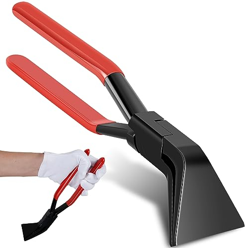 Falzzange 45 Grad Blechbiegezange mit Rutschfestem Griff Biegezange Falzzange Breit 60 mm Abkantzange Für Dachdecker Klempner Langlebige Dachdecker Werkzeug (Rot)