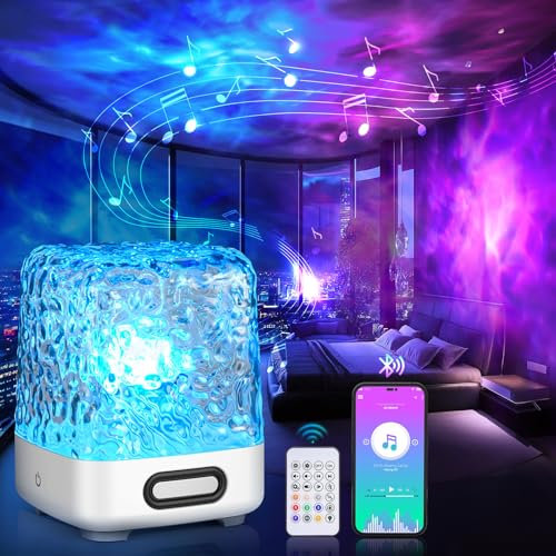 SUPPOU Ocean Wave Projector Lamp, Night Light with Bluetooth Speaker and Remote Control, 16 Colors of Galaxy Projector Sensory Lights, Perfect Choice for Room Decor, Bedroom Accessories and Gifts