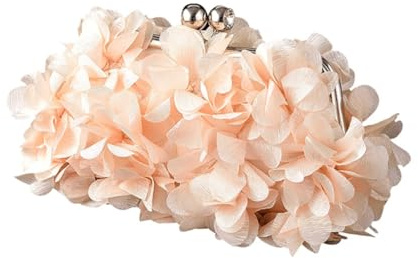 GreatRise Clutch blommor satin kvällsväska elegant brudväska trendig handväska crossbodyväska med kedja, kysslås, axelväska plånböcker för bröllop avslutningsbal fest