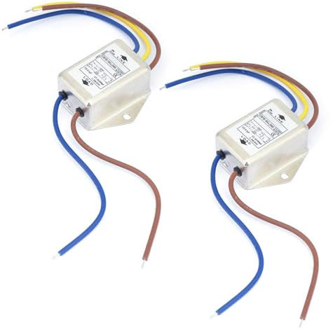 2 filtri EMI CW1B-10A-L(040) monofase, 250 V, filtro elettromagnetico, per sopprimere i disturbi impulsi continui e intermittenti