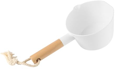Nicear Badköksslev Serveringssked Skedkopp Kökstillbehör Vattenslev Badrum Vattenslev Mugg Vattensked Långt handtag Vattenskopa Vit för badrum