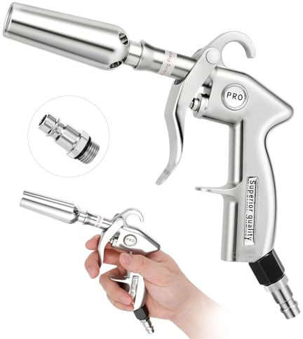 Classic Druckluft Pistole für schnelles Trocknen und Blasen mit Aluminiumgehäuse Air Blow Gun, inklusive Adapter Druckluftpistole