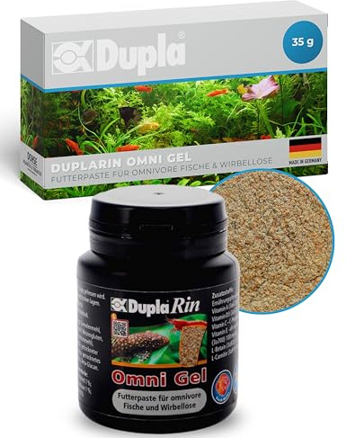 Dupla DuplaRin Omni Gel I 35 g I Pasta de alimentación autoadhesiva para peces omnívoros e invertebrados I Con larvas de insectos, krill, algas, ajo y pimientos I Alimento para peces para acuarios de