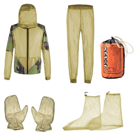 Fly Suit Mujer | Vestimenta Integral Antimosquitos - Chaqueta Pantalones Guantes Transpirable para Senderismo Caza Jardinería Viajes Camping