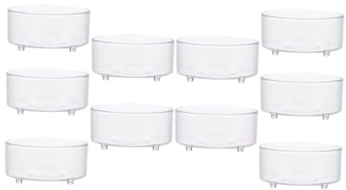 Lurrose 10pcs Plat Décoratif pour Reptiles en Acrylique Antidébordement et Antidérapant, Gamelle d'eau pour Lézards et Terrariums de Reptiles