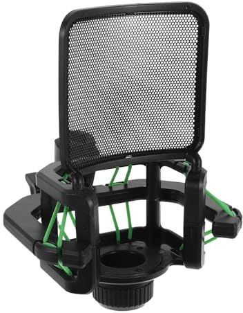 jojofuny Soporte Amortiguador para Micrófono, Soporte Antivibración Estable Diseño Cuadrado y Ajuste Multidireccional para Grabación y Streaming Profesional