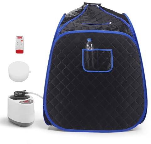 Sauna de Vapor Portátil,Cabina de Spa en Casa con Generador de Vapor de 2,6L,Mando a Distancia y Temporizador para Desintoxicación, Alivio del Dolor y Relajación