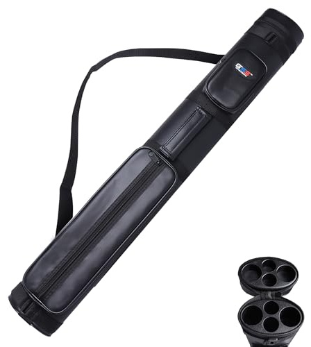 GSE Games & Sports Expert 2x2 Deluxe Hard Billiard Pool Cue Stick Carrying Case, Billiard Cue Case, Billiards Accessories (Oval - Black)