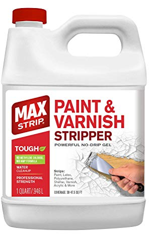 Max Strip Paint & Varnish Stripper 32oz - Paint Stripper for multiple layers of acrylic, latex, oil & water-based paints, varnishes. For wood, metal, masonry, plaster, tile, molding.