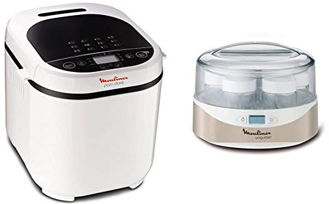Moulinex ow2101pain doré - panificadora 1kg, pantalla lcd, 12 programas automá & yogurteo yogurtera, 13 w, 1.12 litros, 0 decibelios, plástico, plateado