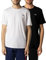 FILA Herren Brod Double Pack T-Shirt, Bright White-Black Beauty, L