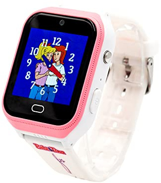 Bibi und Tina 4G Kinder Smartwatch für Mädchen – GPS Uhr mit Kamera, Videoanruf, Chat, Fitness Tracker, Körpertemperatur, SOS, lustige Filter, Touchscreen, Rosa