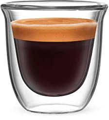 Bialetti Set 2 Double Wall Glass Firenze, 80 ml, Thermal Insulation, Borosilicate Glass