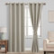 JIUZHEN Vorhang Blickdicht mit Raffhalter Thermogardine Verdunklungsvorhänge Thermo Gardinen Wohnzimmer Hitzeschutz, Taupe, 2 Stück, 245x140cm(HxB)