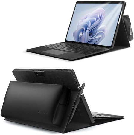 Omnpak Étui pour Microsoft Surface Pro 11/10/9 Tablet Business Case, étui de Transport avec Porte-Stylet et Sac de Rangement pour Accessoires, Compatible avec Clavier Type Cover