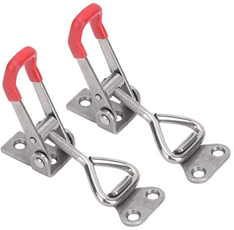 Morsetti a Ginocchiera Regolabili 2 Pezzi, Chiusura a Tensione in Acciaio Inossidabile 304, Utensile Manuale con Bloccaggio a Leva in Metallo per Fissaggio Rapido per