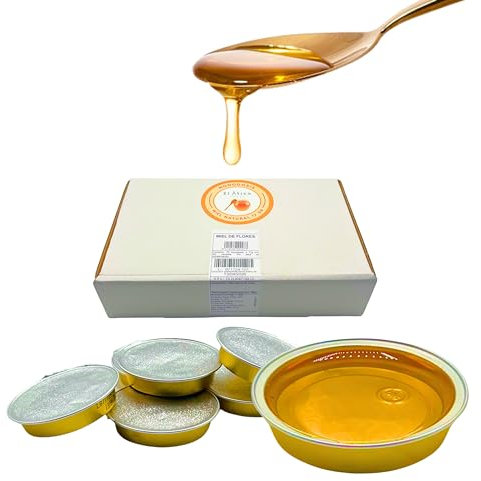 EL ÁTICO SWEET Honey. Caja de 75 Monodosis de Miel Natural de Flores de 17g Pura, Sin Aditivos, Práctica para Llevar y Usar. Endulza de Forma Saludable tus Bebidas y Recetas Diarias