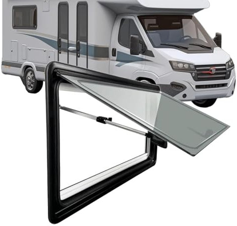 LSHFYV Finestra da Tetto per roulotte, Finestra apribile per Camper, Finestra di Uscita per Camper, Finestra a Spinta Esterna per rimorchio per roulotte, Finestra di Ventilazione per Camper,500x350mm