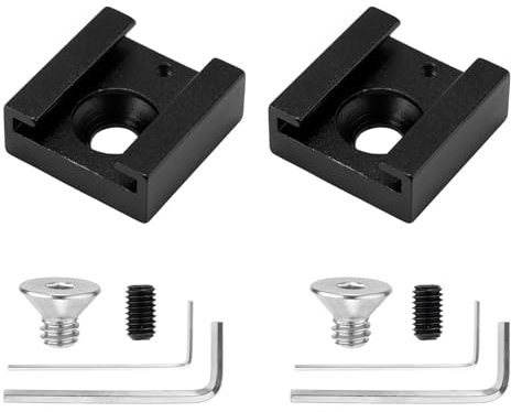 Paquete de 2 Adaptador de Montaje de Zapata Fria, Aleación de Aluminio Soporte de Zapata Fría con Tornillo de 6,35mm y Llave Hexagonal Compatible con Cámara Flash Luz LED Monitor y Micrófono