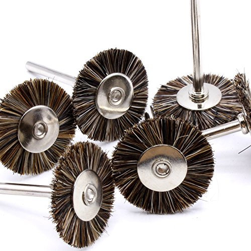 Lot de 6 disques de polissage en crin de cheval 25 mm Brosse ronde pour outil multifonction Dremel Proxxon.