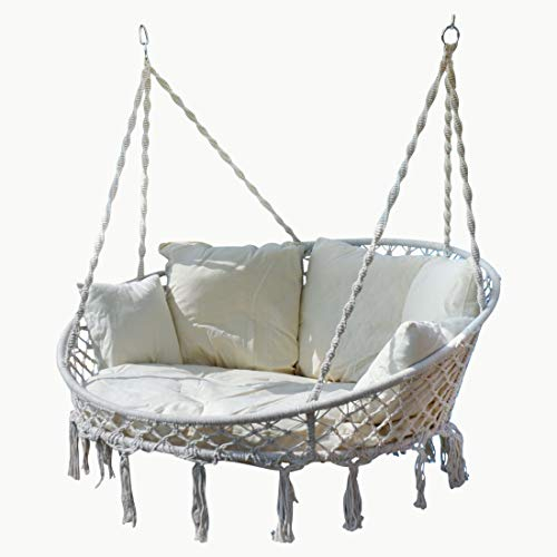 ALEOS. Hängesessel Hängelounger Schwebeliege Doppelliege Doppellounge Lounge für 2 Personen Maui mit vielen Kissen faltbar klappbar (ohne Holzgestell)