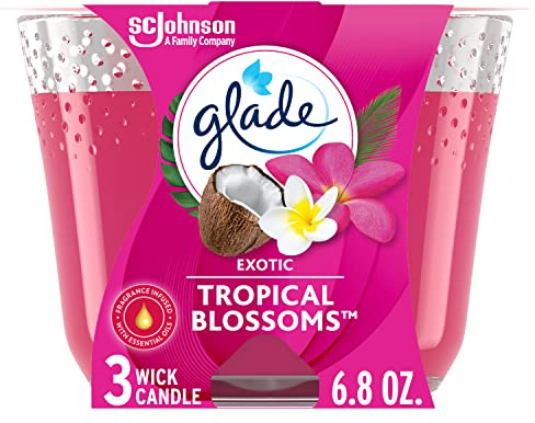 Glade Jar Candle Air Freshener, Exotic Tropical Blossoms Scent - 6.8 Oz (Pack of 1)