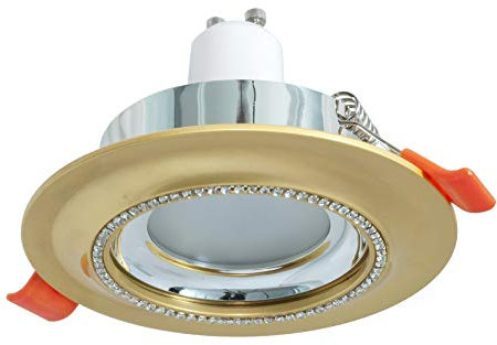 Foco empotrable redondo interior dorado brillante lámpara LED 8 W GU10 rendimiento 62 W 75 mm