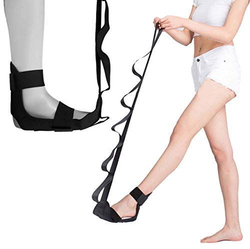 JAYEFO Yoga Strap Leg Stretcher - Ankle Ligament Stretcher Belt with Loops for Plantar Fasciitis, Improve Strength, Balance Stretches & Achilles Tendonitis | Flex Strap Stretching for Back Pain Relief
