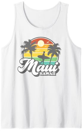 Maui Hawaii Hawaii Strand Surfen Retro 70er 80er Jahre Vintage Tank Top