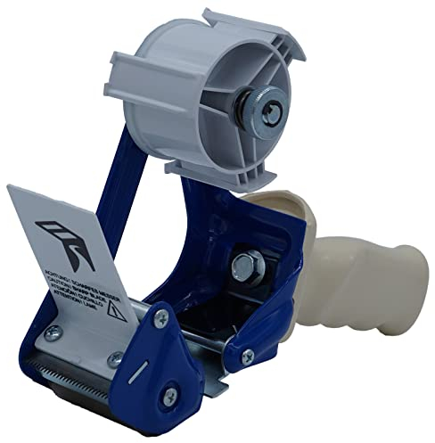 5 Stück - Handabroller - Profi-Ausführung - Version : STD - blau/blue - 50 mm - Klebebandabroller Metallrahmen - elb-verpackungen