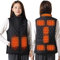 Heizweste Damen, Wärmeweste Elektrisch, Heizjacke Usb, Weste Mit Heizung, Warme Weste Beheizt, Heated Vest Einstellbar Temperatur Für Outdoor Skifahren Wandern Jagd Motorrad Camping (Schwarz, S)